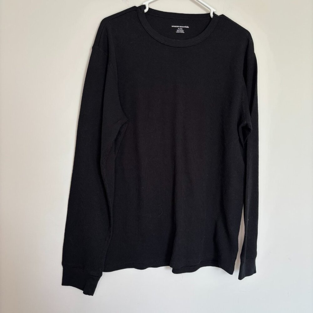 AMAZON Essentials NWOT Mens Thermal XL Black Waffle Winter Layer Foundation